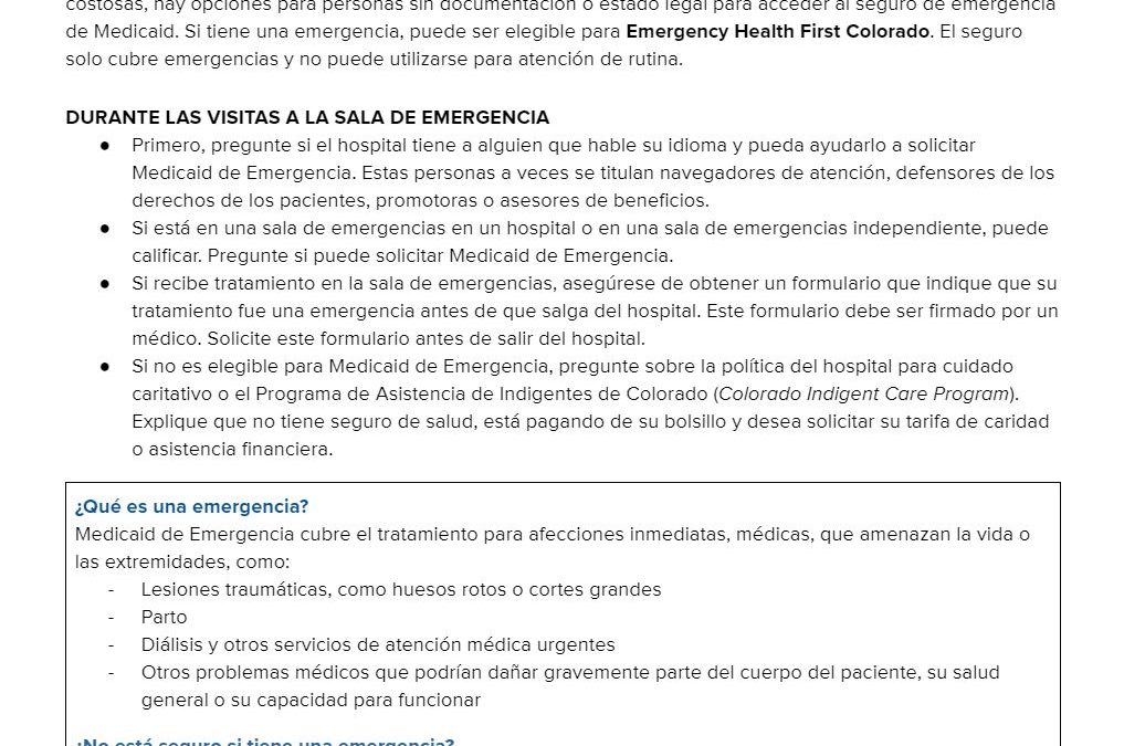 Cómo Solicitar Medicaid de Emergencia en Pueblo